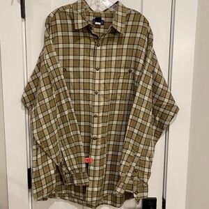 Patagonia Men's Fleece Organic Cotton XL Tan Plaid